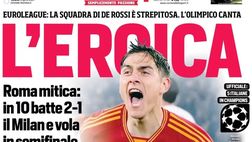 PRIMA PAGINA CORRIERE DELLO SPORT OGGI: “Roma eroica, impresa Atalanta”