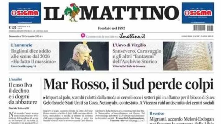 PRIMA PAGINA IL MATTINO OGGI: “Mazzarri-Inzaghi, giochi di coppa” - immagine 1