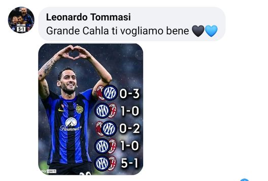 Calhanoglu da derby su Facebook: 80mila interazioni, botte rossonere e risposte nerazzurre- immagine 4