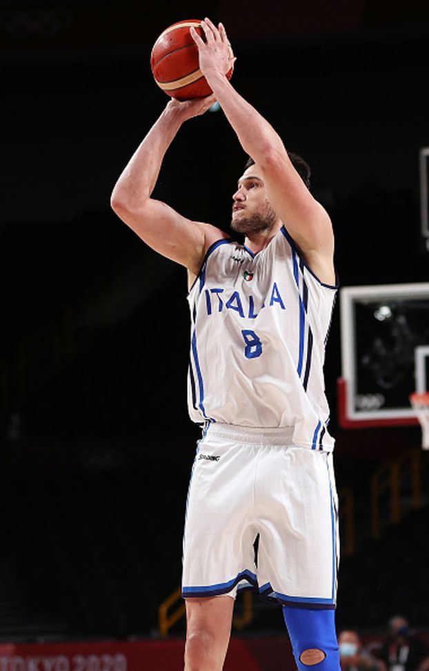 Danilo Gallinari con la Nazionale azzurra nel 2021 a Saitama, in Giappone. (Photo by Kevin C. Cox/Getty Images) Danilo Gallinari annuncia il ritiro: il Milan 'Sei speciale Gallo!'