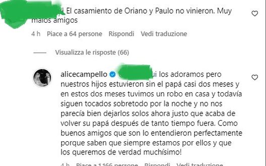 La replica di Alice “Assenti alle nozze di Dybala e Oriana, pessimi amici”. Alice Morata replica così ad un hater- immagine 3
