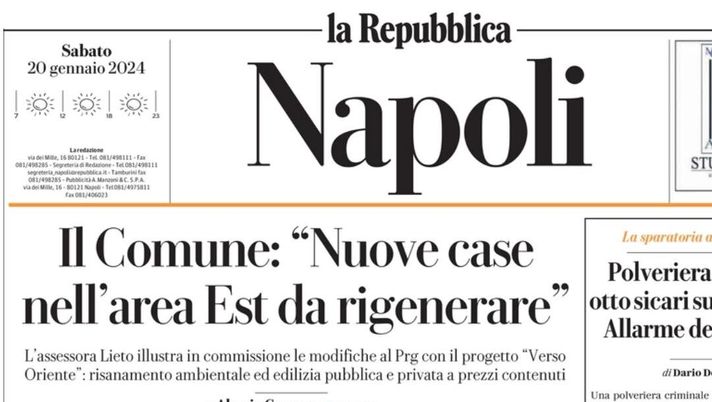 prima pagina la repubblica napoli oggi