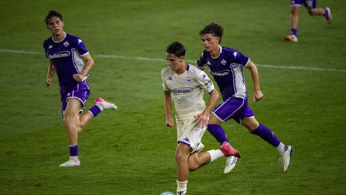 GERMOGLI PH: 20 LUGLIO 2025 BAGNO A RIPOLI AL VIOLA PARK SI E' GIOCATA LA PRIMA AMUCHEVOLE ESTIVA DELLA FIORENTINA CONTRO LA PRIMAVERA NELLA FOTO BRASCHI VN – Balbo-Braschi ancora in prima squadra: chance dal 1’ per Perrotti in Primavera - immagine 1