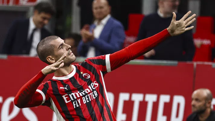 esultanza gol Álvaro Morata AC Milan Milan-Lecce 3-0 Serie A 2024-2025