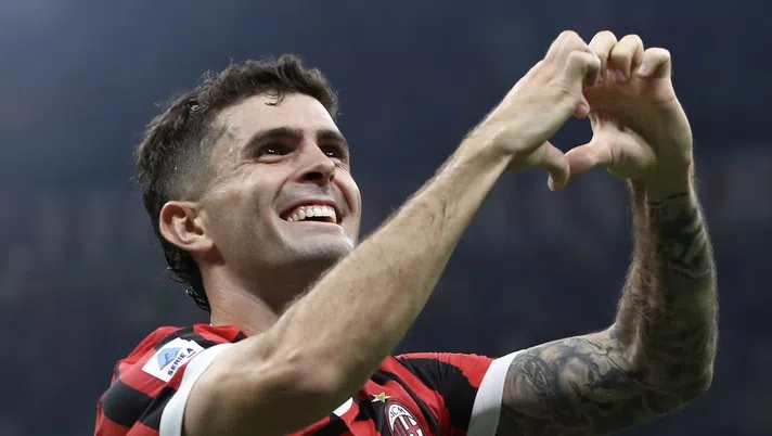esultanza gol Christian Pulisic AC Milan Milan-Lecce 3-0 Serie A 2024-2025