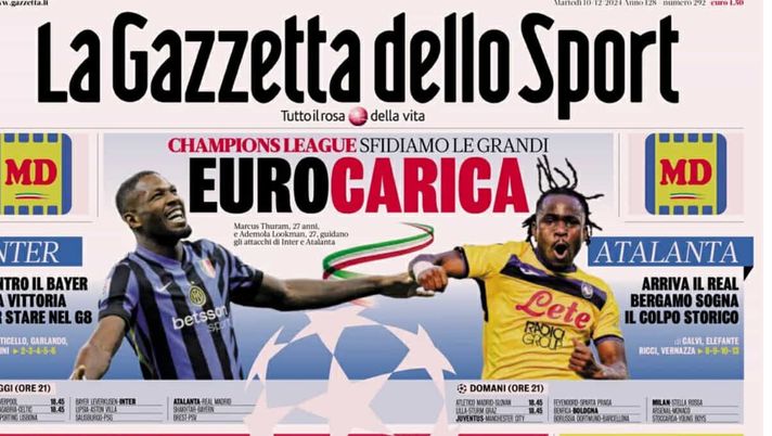 PRIMA PAGINA GAZZETTA DELLO SPORT OGGI: “Inzaghi al rinnovo, ci metto la firma”