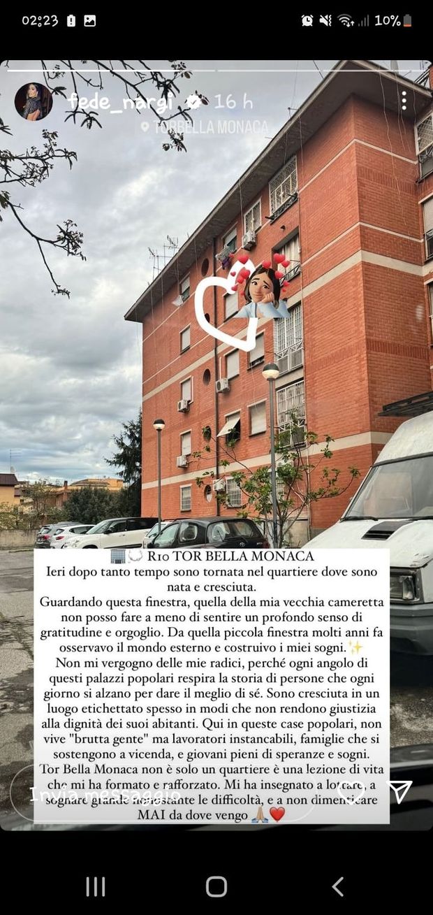 Federica Nargi torna a Tor Bella Monaca: “Gratitudine e orgoglio”- immagine 3