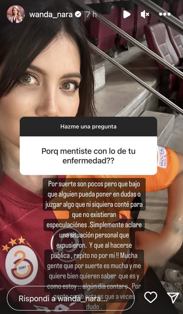 Un utente a Wanda Nara: “Perché hai mentito sulla tua malattia?”. Lei replica- immagine 2