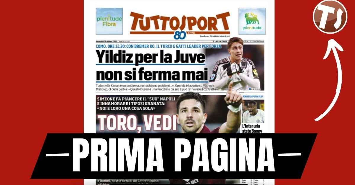 Prima pagina Tuttosport: in Serie A vincono Torino e Inter Prima pagina Tuttosport: in Serie A vincono Torino e Inter
