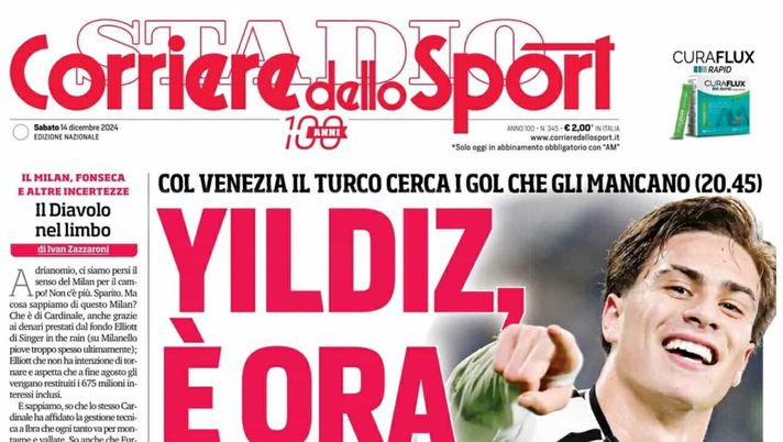 prima pagina corriere dello sport oggi