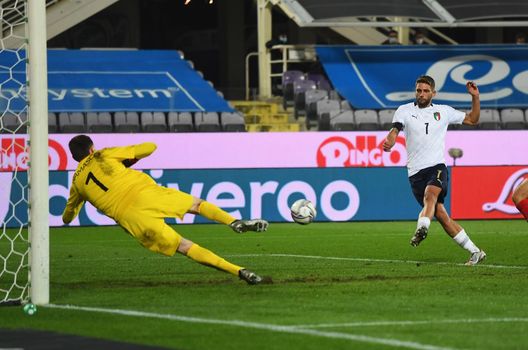 Firenze, Italia - 7 ottobre 2020: Il gol di Domenico Berardi nell'amichevole contro la Moldavia. (Photo by Claudio Villa/Getty Images) Tutto pronto per Italia-Moldavia: statistiche e precedenti tra le due Nazionali- immagine 3