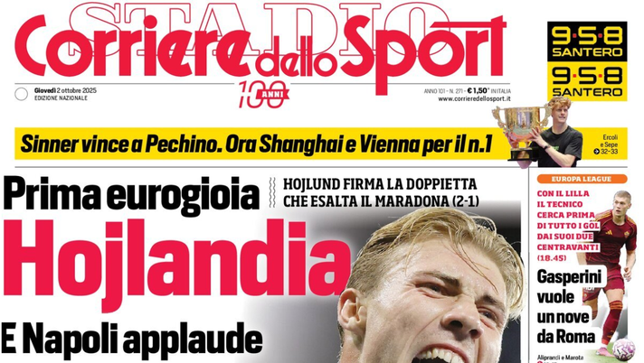 Il Napoli sui media: le prime pagine dei quotidiani di oggi- immagine 1