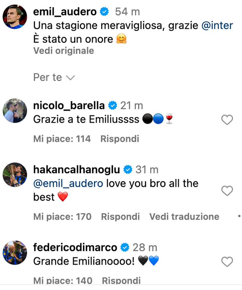 Audero saluta: “Stagione meravigliosa, grazie Inter. È stato un onore”. E gli ex compagni…- immagine 3