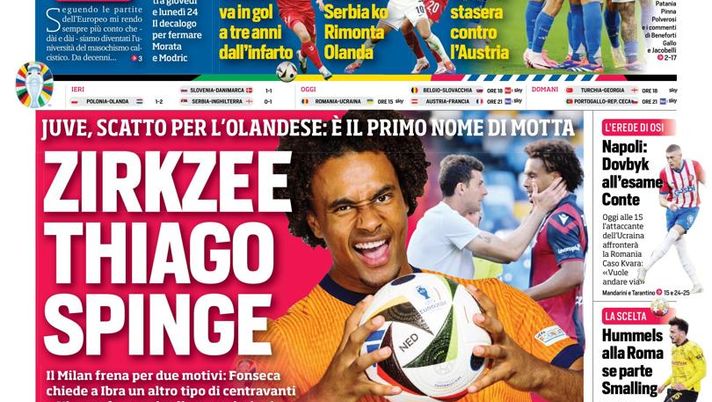 EDICOLA / CdS: Zirkzee, Thiago spinge. Tranelli d’Italia: 10 trappole da evitare - immagine 1