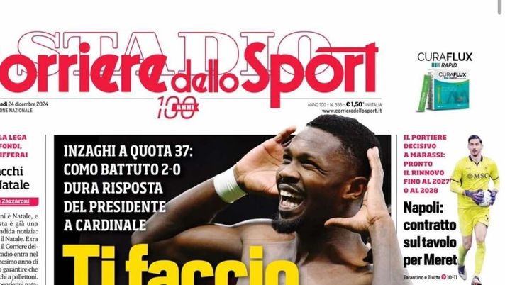 prima pagina corriere dello sport oggi