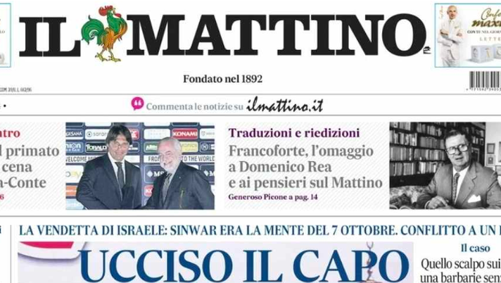 PRIMA PAGINA IL MATTINO OGGI: “Dalla città al primato si rafforza a cena il patto DeLa-Conte” - immagine 1