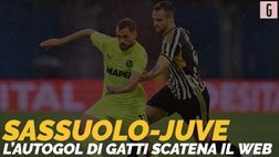Sassuolo-Juventus 4-2, l’autorete di Gatti scatena i social | VIDEO