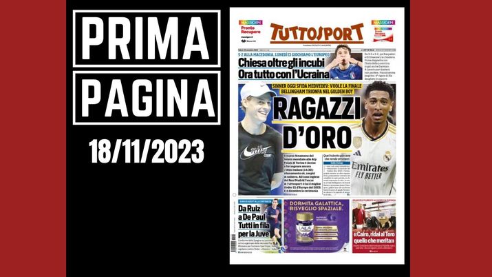 Prima pagina Tuttosport: 'Ragazzi d'Oro'