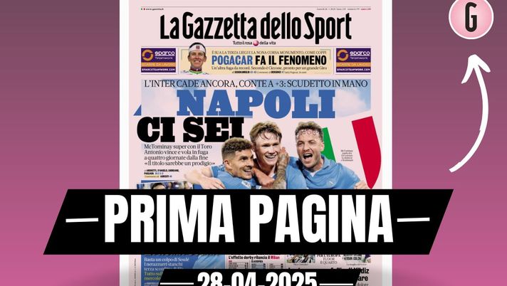 Prima pagina Gazzetta dello Sport: 'L'effetto derby rilancia il Milan'
