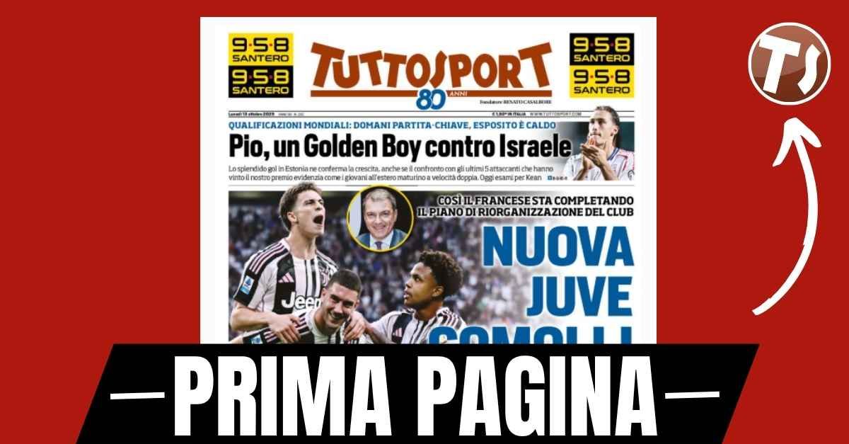 prima pagina tuttosport verso la partita tra italia e israele