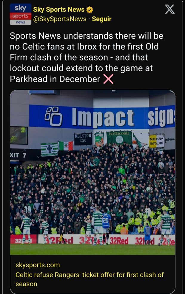 Il Celtic ha deciso: i suoi tifosi al derby di Glasgow sul campo dei Rangers, non ce li manda…- immagine 2