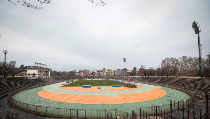 MILAN, ITALY - JANUARY 19: A general view of the stadium prior to the Women's Serie A match between FC Internazionale and Como Ladies at Arena Civica Gianni Brera on January 19, 2025 in Milan, Italy.  (Photo by FC Internazionale/Inter via Getty Images)  milan-arena-civica-berlusconi