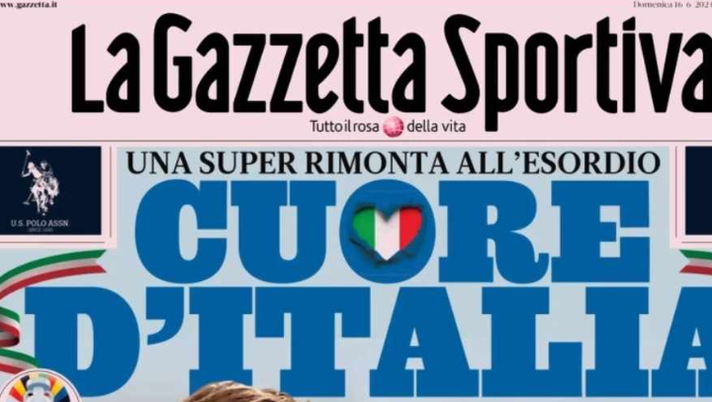 PRIMA PAGINA DELLA GAZZETTA DELLO SPORT: “Cuore d’Italia, super rimonta all’esordio” PRIMA PAGINA DELLA GAZZETTA DELLO SPORT: “Cuore d’Italia, super rimonta all’esordio” - immagine 1