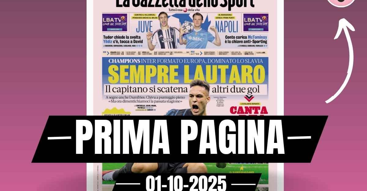 Prima pagina Gazzetta dello Sport: “San Siro venduto: il nuovo stadio, un ovale da 70mila”