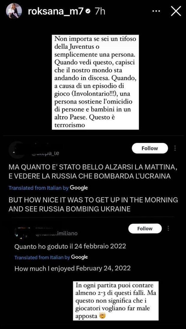 Commenti ignobili dei tifosi della Juventus, la moglie di Malinovskyi: “Questo è terrorismo”- immagine 3