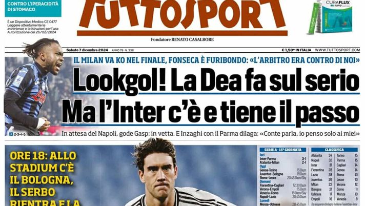 prima pagina tuttosport oggi