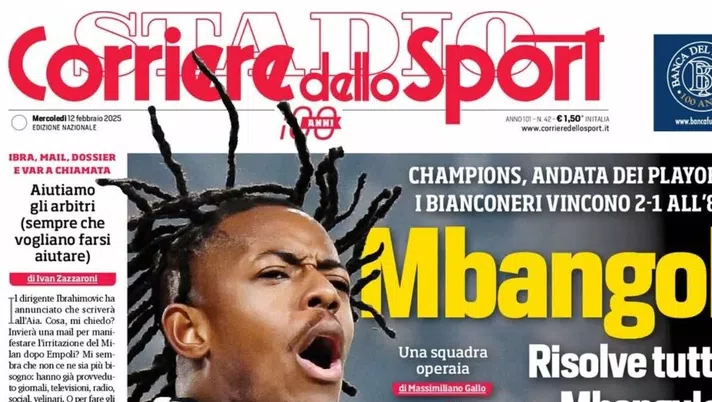 prima pagina corriere dello sport oggi