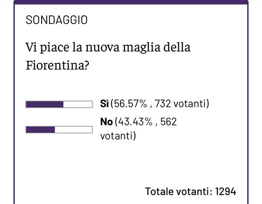 SONDAGGIO VN – Vi piace la nuova maglia della Fiorentina? Prevale il sì!- immagine 2