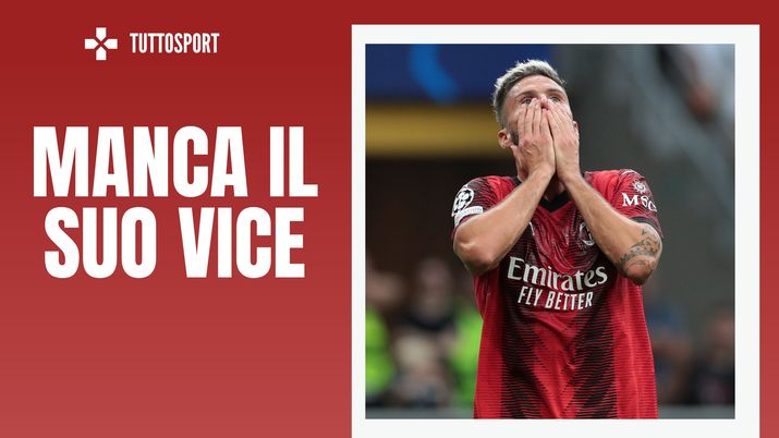 Olivier Giroud (attaccante AC Milan), qui durante Milan-Newcastle 0-0 (Champions League 2023-2024) | News (Getty Images) Olivier Giroud AC Milan Milan-Newcastle 0-0 Champions League 2023-2024