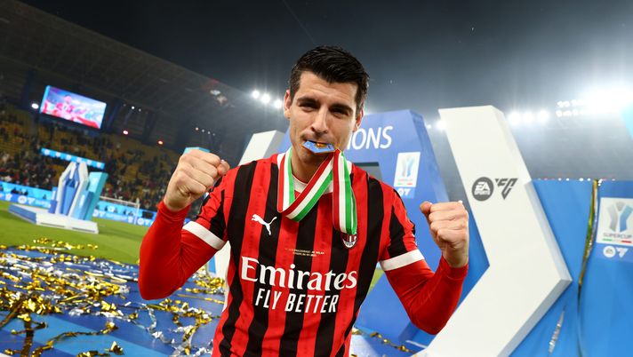 Alvaro Morata Festeggiamenti derby Inter-Milan 2-3 Supercoppa italiana 2025