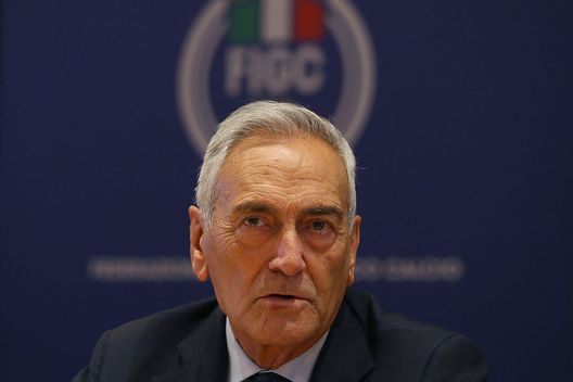 ROMA, ITALIA - 28 GENNAIO: Il presidente della FIGC, Gabriele Gravina, partecipa alla conferenza stampa della FIGC e del CIP il 28 gennaio 2026 a Roma, Italia. (Foto di Paolo Bruno/Getty Images) Gravina calcio italiano