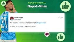 Napoli-Milan 1-0, decide Politano: sui social i tifosi rossoneri invocano un attaccante