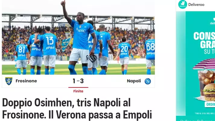 Tuttosport, Doppio Osimhen, tris Napoli al Frosinone - immagine 1