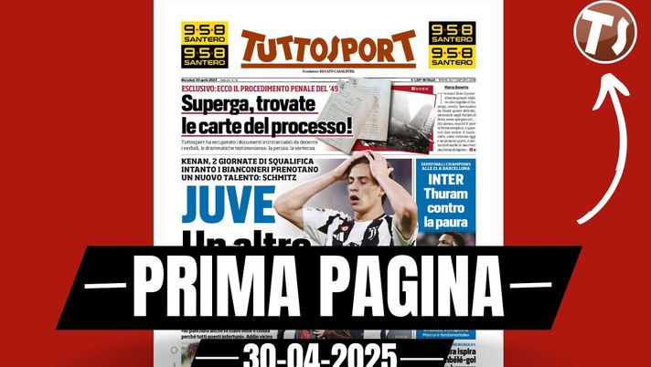 Prima pagina Tuttosport: 'Juve, un altro Yildiz. Inter, torna Thuram'