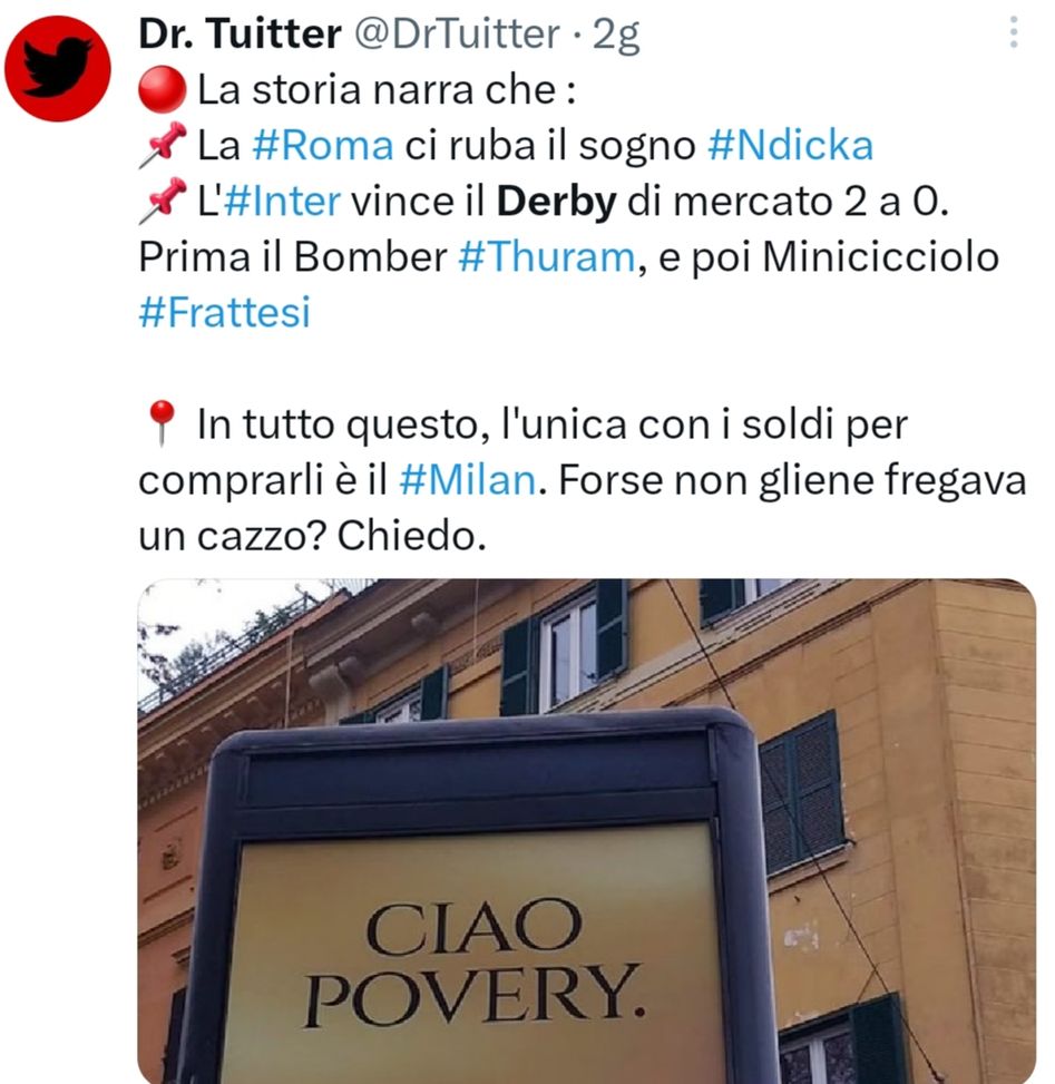 Un derby di mercato social al minuto: “Eravate su Frattesi”, “Mercato delle seconde linee”- immagine 3