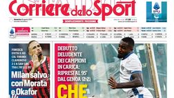 PRIMA PAGINA CORRIERE DELLO SPORT OGGI: “Conte, si riparte da zero”