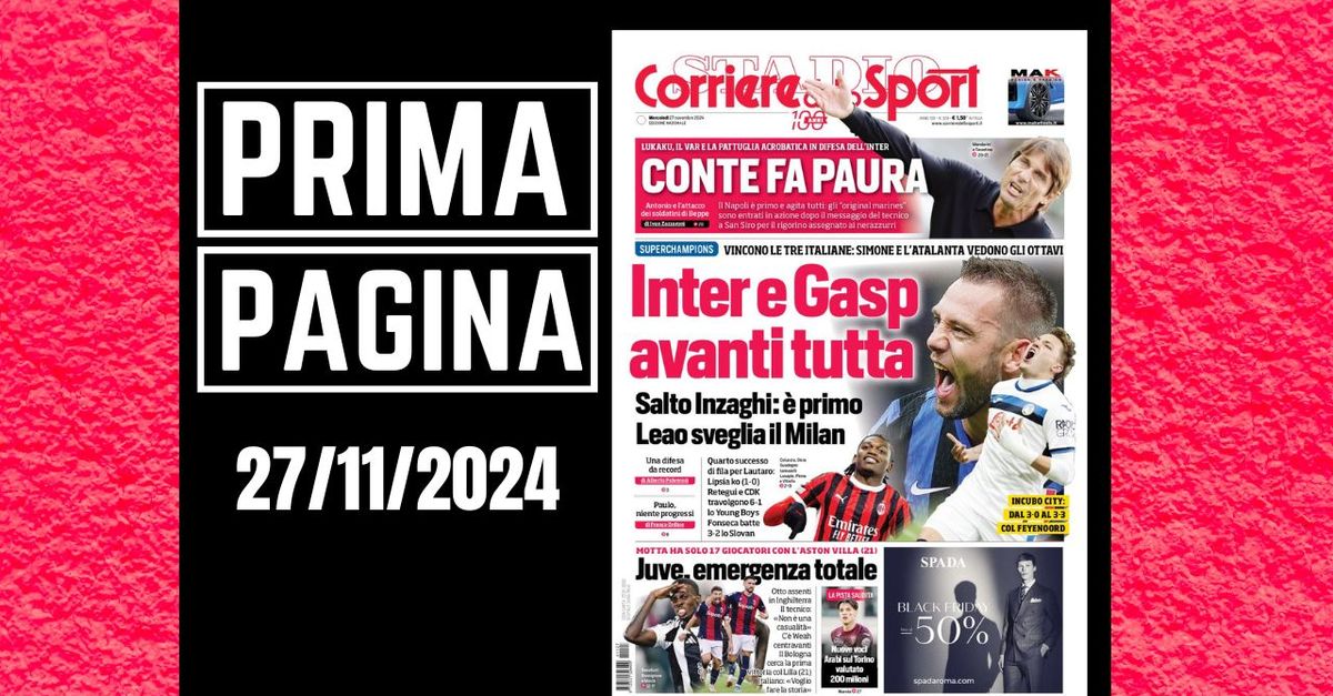 Prima pagina Corriere dello Sport: “Leao sveglia il Milan”