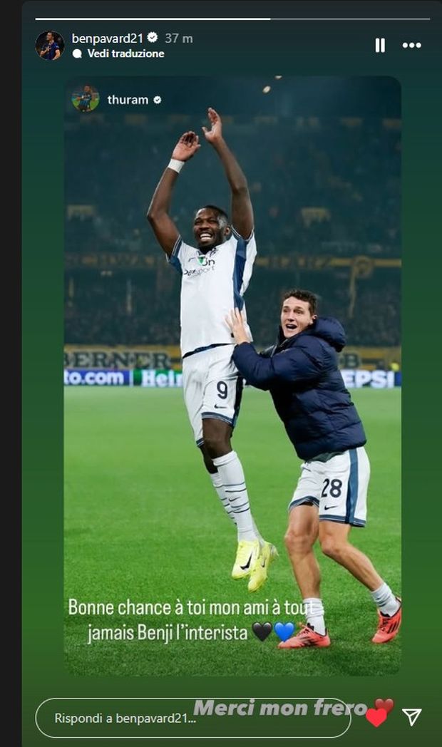 Thuram saluta Pavard: “Buona fortuna, per sempre Benji l’interista”- immagine 3