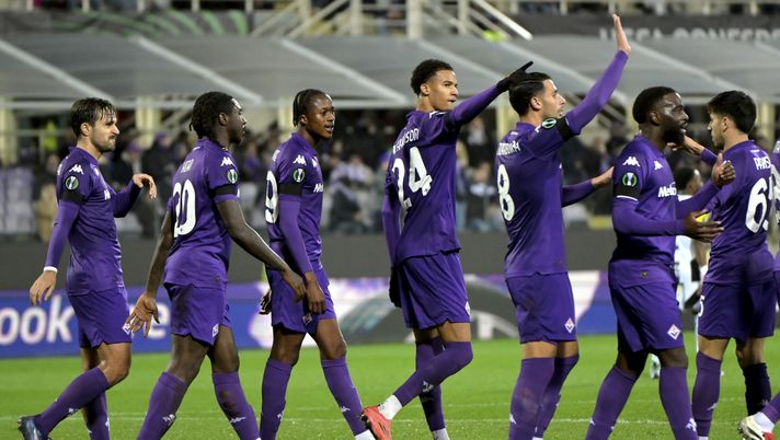 GERMOGLI PH: 12 DICEMBRE 2024 FIRENZE STADIO ARTEMIO FRANCHI CONFERENCE LEAGUE FIORENTINA VS LASK NELLA FOTO GOL ESULTANZA RICHARDSON Fiorentina