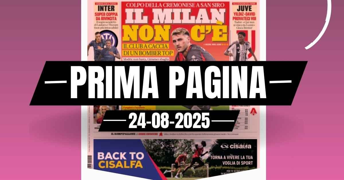 Prima pagina Gazzetta dello Sport: il Milan non c’è. Si cerca il bomber Prima pagina Gazzetta dello Sport: il Milan non c’è. Si cerca il bomber