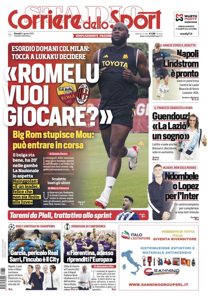 EDICOLA CDS – Non solo Pavard: Ndombele o Maxime Lopez per l’Inter - immagine 1