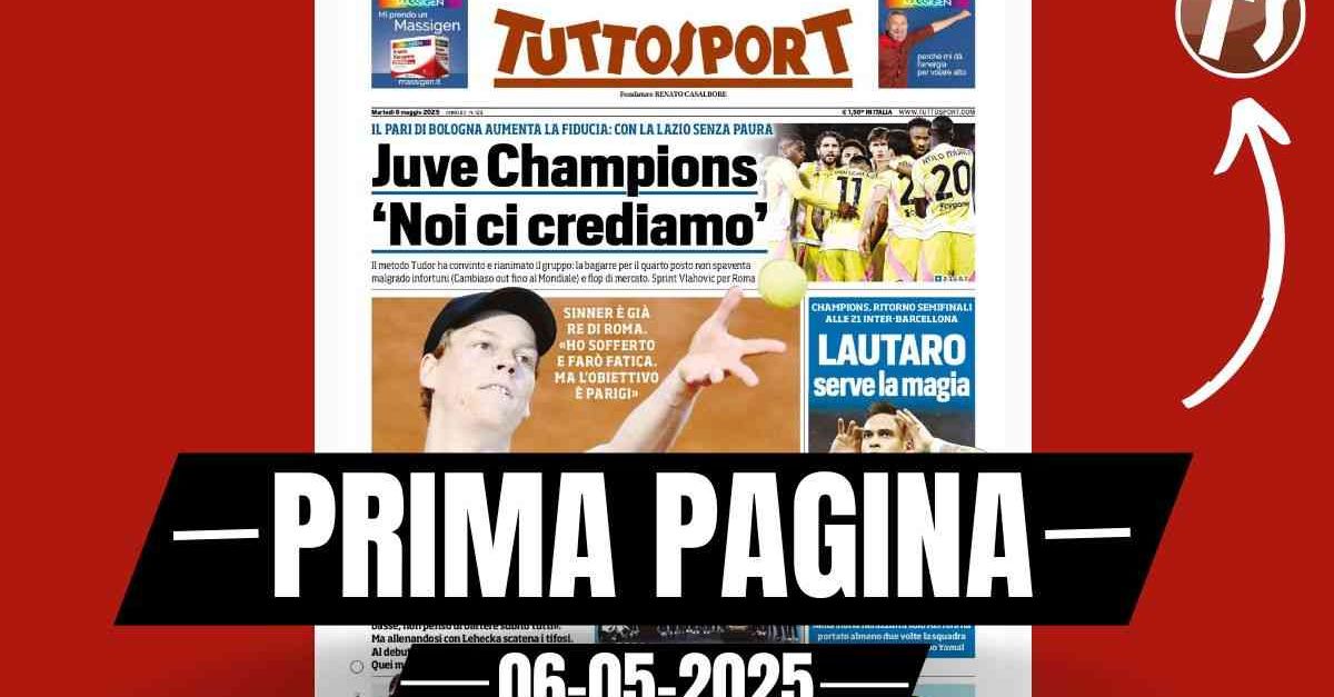 Prima pagina Tuttosport: “Jannik Sinner: ‘Rieccomi Prima pagina Tuttosport: “Jannik Sinner: ‘Rieccomi