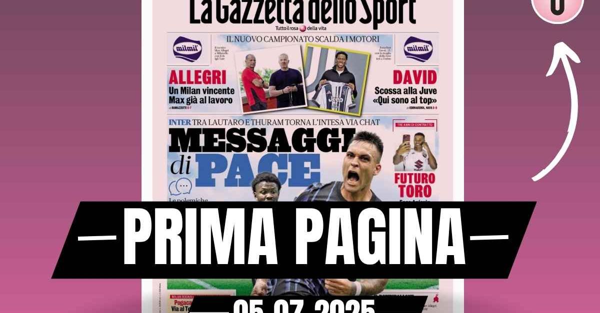 Prima pagina Gazzetta dello Sport: “Un Milan vincente. Allegri al lavoro” Prima pagina Gazzetta dello Sport: “Un Milan vincente. Allegri al lavoro”