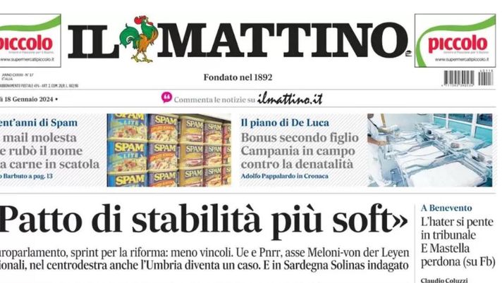 prima pagina il mattino