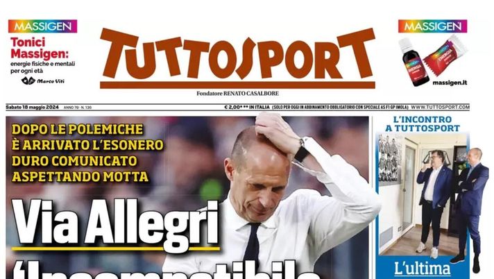 prima pagina tuttosport oggi