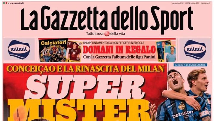 PRIMA PAGINA GAZZETTA DELLO SPORT OGGI: “Inzaghi al rinnovo, ci metto la firma”